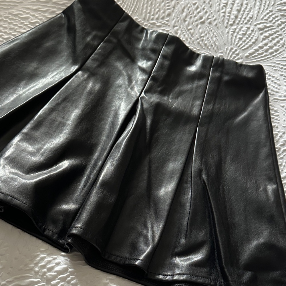 art class Black Faux Leather Skirt